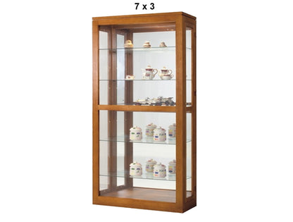 SHANNON (AUSSIE MADE) DISPLAY UNIT WITH GROOVE TOP , 2 SIDE DOORS , MIRRORED BACK COLLECTION - TASSIE OAK COMBINATION - ASSORTED STAINED COLOURS - STARTING FROM $2199