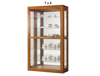 SHANNON (AUSSIE MADE) DISPLAY UNIT WITH GROOVE TOP , 2 SIDE DOORS , MIRRORED BACK COLLECTION - TASSIE OAK COMBINATION - ASSORTED STAINED COLOURS - STARTING FROM $2199