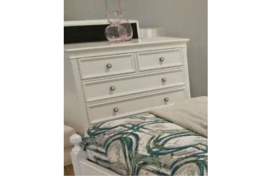 Shneider 4 Drawer Tallboy Chest - 1070(H) X 1180(W) - White