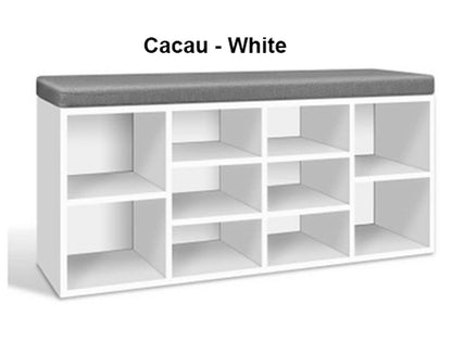 CACAU / LENNOX / DRACO SHOE BENCH WITH STORAGE CUBES - ASSORTED COLOURS