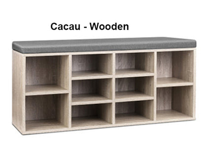 CACAU / LENNOX / DRACO SHOE BENCH WITH STORAGE CUBES - ASSORTED COLOURS