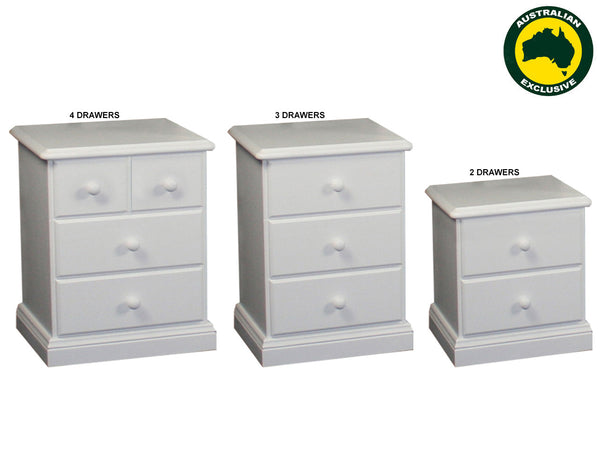 SIERRA (AUSSIE MADE) BEDSIDE TABLE COLLECTION - ASSORTED PAINTED COLOURS - STARTING FROM $399