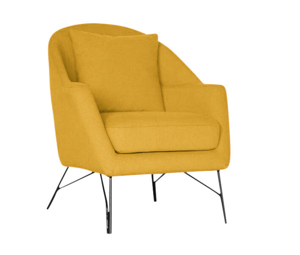 SIMBA ACCENT FABRIC CHAIR WITH METAL LEG -  YELLOW