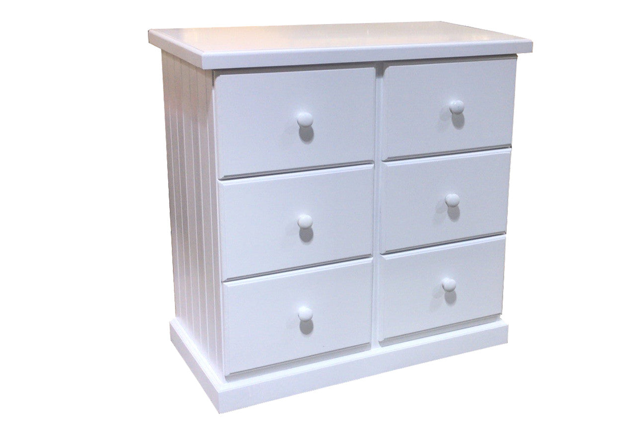 Simply (AUSSIE MADE) Lowboy 3+3 (6 DRAWERS) - White