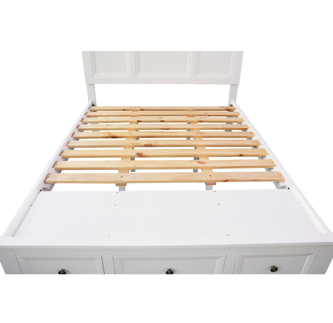 KING AUSTIN TIMBER BED FRAME - WHITE