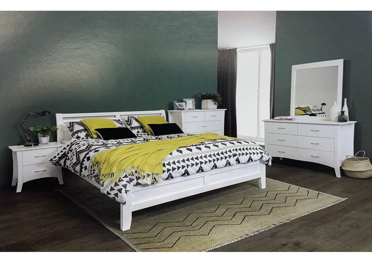 Single Savannah (MODEL 19-15-8-15) Sleigh Bed - White