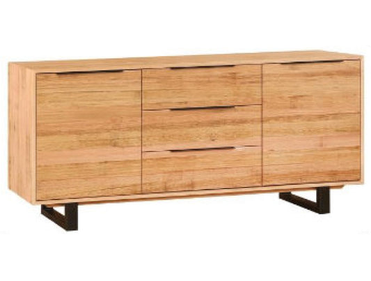 Smythsdale 2 Door / 3 Drawer Buffet - 830(H) X 1800(W) X 400(D) - Tassie Oak - Rough Sawn