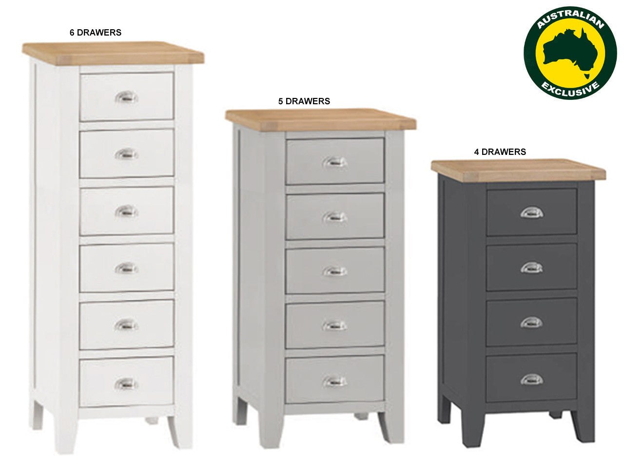 Spencer (AUSSIE MADE) Narrowboy Collection - Tassie Oak Combination - Assorted Painted/stained Colours