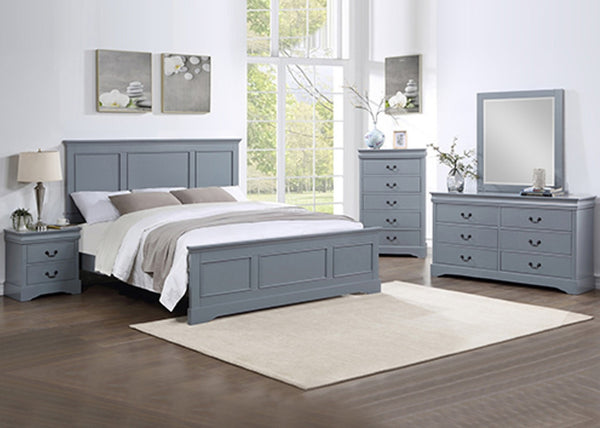 KING SPINNAKER 4 PIECE (TALLBOY) BEDROOM SUITE - GREY