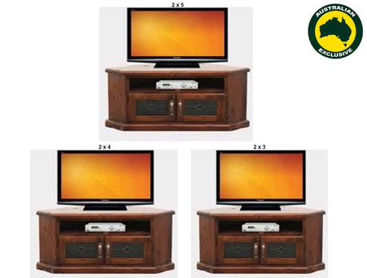 Spring (AUSSIE MADE) Corner TV Unit Collection - Assorted Stained Colours