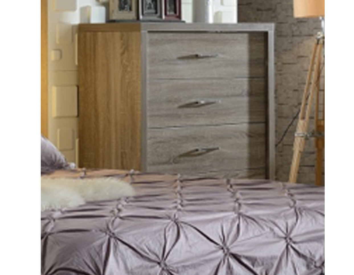Morocco 5 Drawer Tallboy - 1233(H) X 900(W) - Mocha Oak