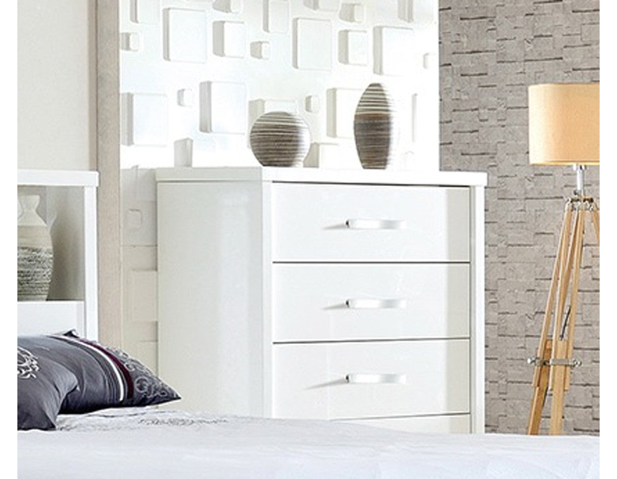 Morocco 5 Drawer Tallboy - White