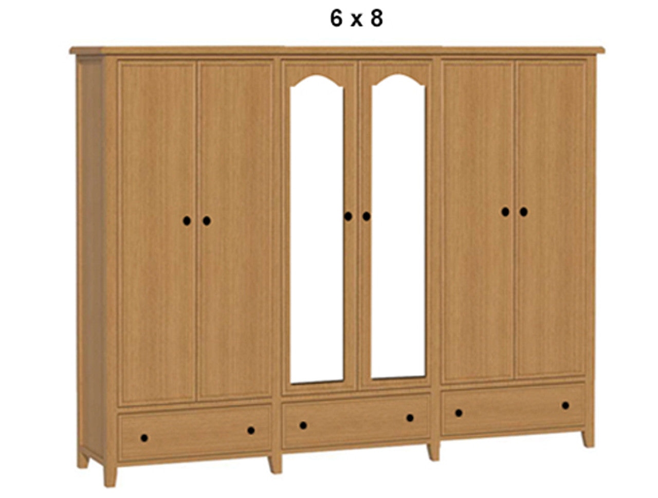 SYDNEYSIDE (AUSSIE MADE) 6 DOOR / 3 DRAWER WARDROBE WITH PICTURE FRAME COLLECTION - ASSORTED STAINED COLOURS - STARTING FROM $2999
