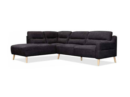CONBOLT FABRIC 3 SEATER + CHAISE  - BLACK