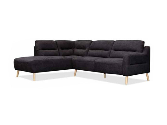 Conbolt Fabric 3 Seater + Chaise - Black