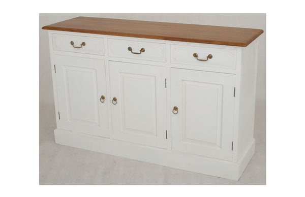 TASMANIA 3 DOOR / 3 DRAWER BUFFET (SB 303 PN) - 900(H) x 1450(W) - TWO -TONED -  WHITE / CARAMEL
