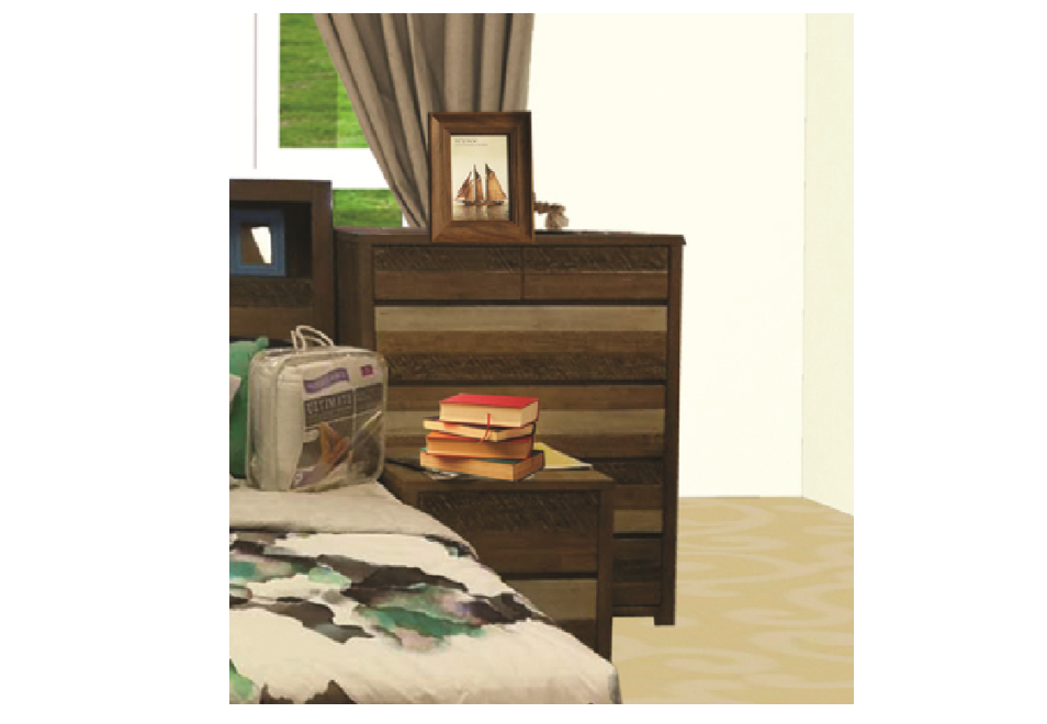 Coastal (6) Drawers Tallboy Chest - Colour As Pictured