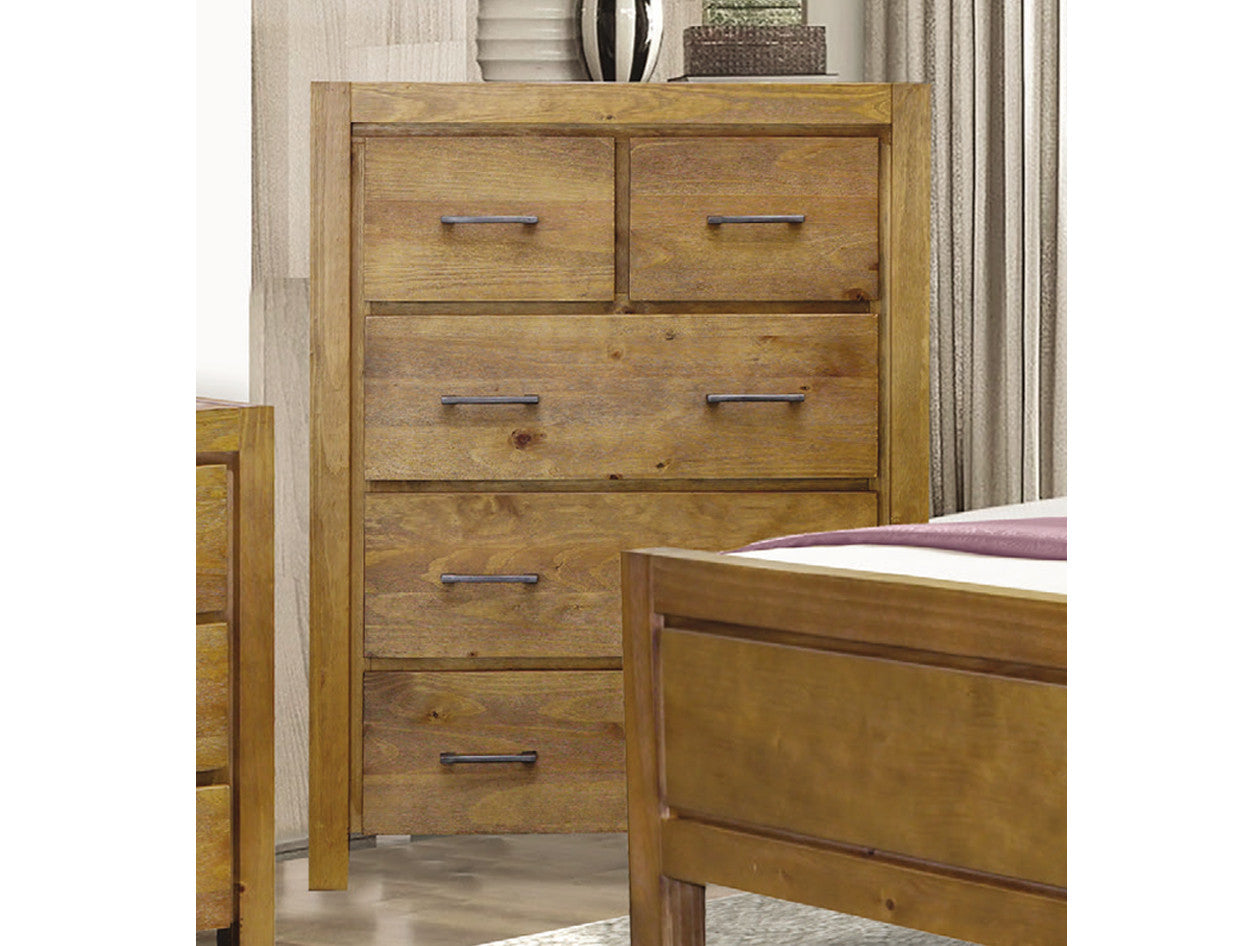 CLAYTON KING 4 PIECE (TALLBOY) BEDROOM SUITE WITH BOOKCASE BEDHEAD - BRUSH BOX