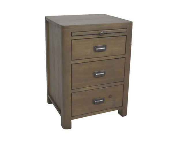 TERRENCE 3 DRAWER BEDSIDE TABLE - WASHED OAK