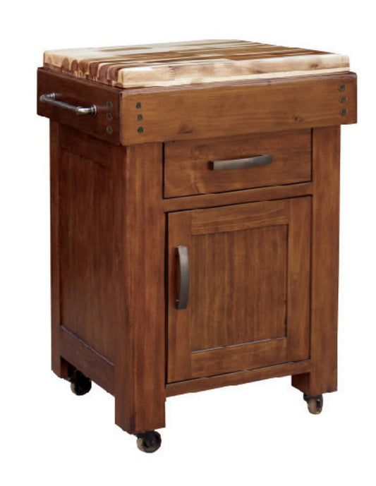 BATANG WORK TIMEWORN BUTCHERS BLOCK HARDWOOD TOP BENCH WITH DRAWER (MODEL:3908) - 860(H) x 700(W) x 560(W) - COUNTRY WALNUT
