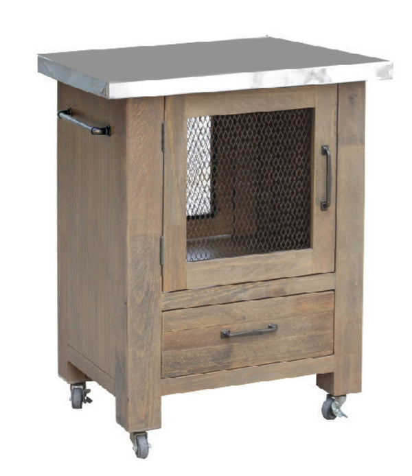 CORDIA  WORK BENCH WITH DOOR & DRAWER - AGED PIER