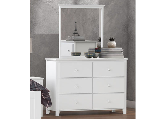ORVILLE (AUSSIE MADE) 6 DRAWER DRESSING TABLE WITH MIRROR - ASSORTED COLOURS