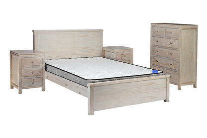 OZARK (AUSSIE MADE) KING 4 PIECE (TALLBOY) BEDROOM SUITE - ASSORTED PAINTED COLOURS