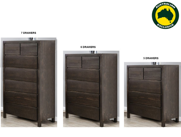 TREND (AUSSIE MADE) TALLBOY COLLECTION - ASSORTED STAINED COLOURS - STARTING FROM $899