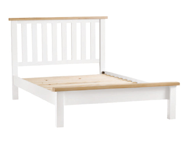 Single Spencer (TT-30-W) Bed Frame Only - Bright White / Light Oak (2 TONE)