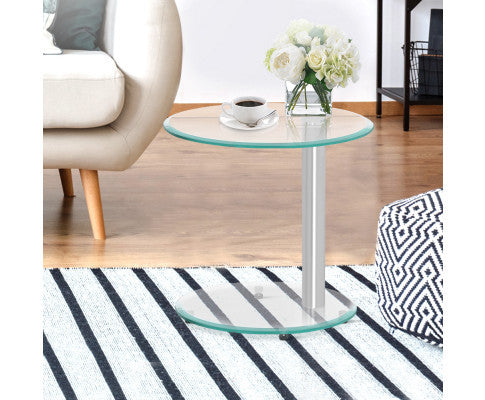 CALLISTO ROUND GLASS COFFEE TABLE - AS PICTURED