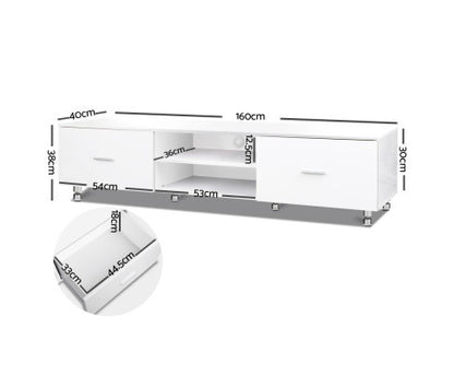 BENNY TV ENTERTAINMENT UNIT - 380(H) X 1600(W) - GLOSS WHITE