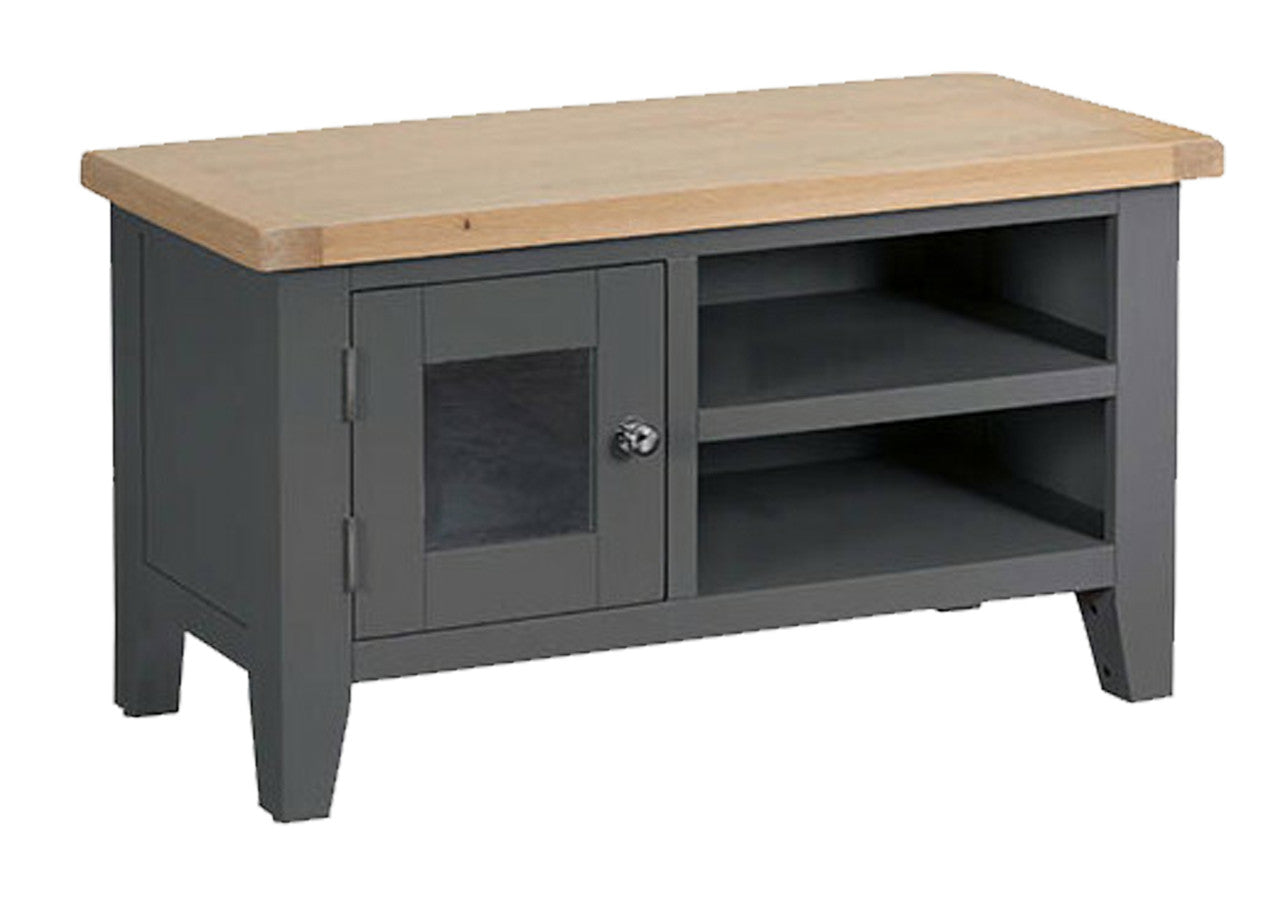 Arbetta (TT-STV-CH) Standard TV Unit With 1 Door - 550(H) X 1000(W) X 400(D) - Charcoal / Oak