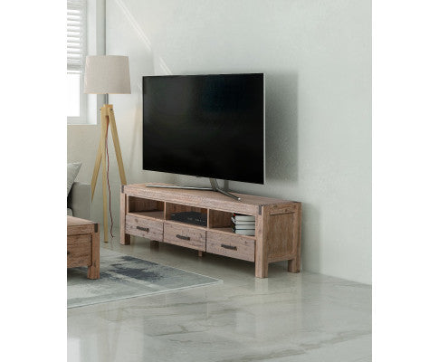 JARVAN 3 DRAWERS/ 3 SHELVES TV CABINET - CLASSIC OAK