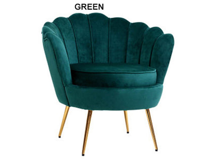 TETIA ACCENT VELVET FABRIC ACCENT CHAIR - ASSORTED COLOURS