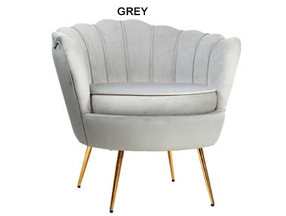 TETIA ACCENT VELVET FABRIC ACCENT CHAIR - ASSORTED COLOURS