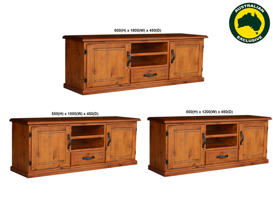 Togaggo (LOCAL MAKE) Lowline T.V. Unit Collection - Assorted Stained Colours