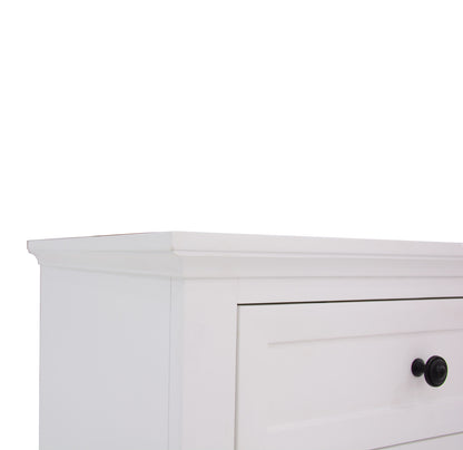 CHANELLE 3 DRAWER BEDSIDE TABLE - 600(H) x 550(W) x 420(D) - WHITE