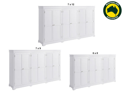 TORRIDGE (AUSSIE MADE) 6 DOOR PANTRY COLLECTION - (4 SECTION) - ASSORTED PAINTED / STAINED COLOURS - STARTING FROM $3999