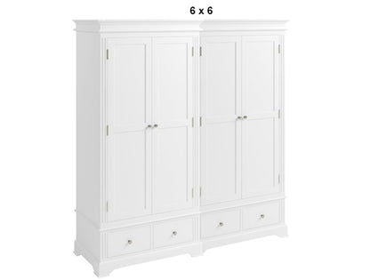 TORRIDGE (AUSSIE MADE) WARDROBE WITH 4 DOOR / 4 DRAWERS COLLECTION - ASSORTED PAINTED COLOURS - STARTING FROM $3299