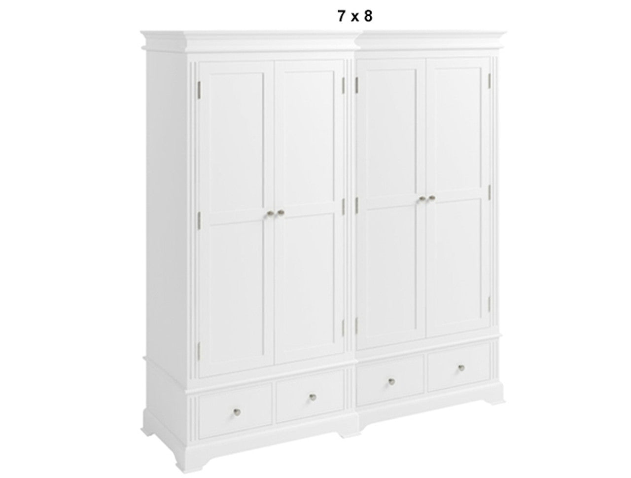 TORRIDGE (AUSSIE MADE) WARDROBE WITH 4 DOOR / 4 DRAWERS COLLECTION - ASSORTED PAINTED COLOURS - STARTING FROM $3299