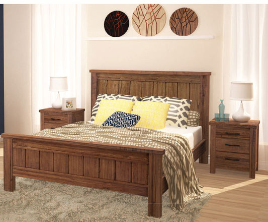 Single Radius (AUSSIE MADE) With Wide T&g Inserts Bed Frame - Assorted Stained Colours
