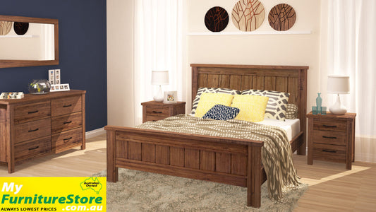 RADIUS (AUSSIE MADE) DOUBLE OR QUEEN 5 PIECE (DRESSER) BEDROOM SUITE - ASSORTED COLOURS
