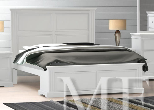 KING TUDOR (CUSTOM MADE) BED WITH 2 UNDERBED STORAGE DRAWERS  - ASSORTED COLOURS