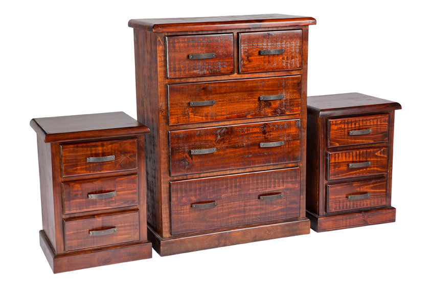 Calista 3 Piece Chest Set (5+3+3) - Rough Sawn