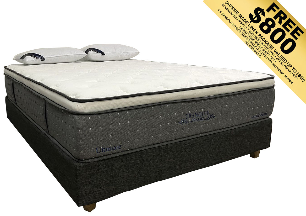 KING ULTIMATE EURO TOP WITH MEMORY FOAM + LATEX POCKET SPRING + 360 BOX SUPPORT MATTRESS - MEDIUM