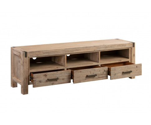 JARVAN 3 DRAWERS/ 3 SHELVES TV CABINET - CLASSIC OAK