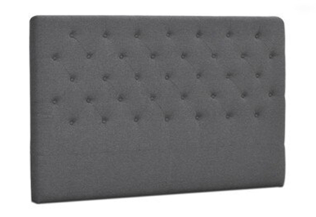 Unla King Fabric Bedhead Only - Dark Grey