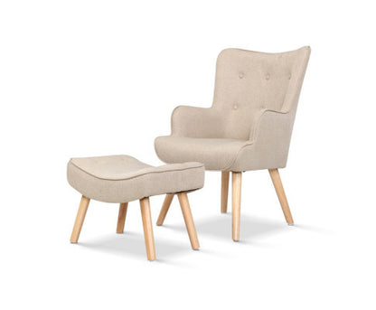 CRISTALINA ARMCHAIR WITH OTTOMAN - BEIGE