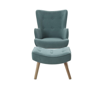 CRISTALINA ARMCHAIR WITH OTTOMAN - BLUE