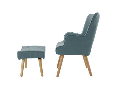 CRISTALINA ARMCHAIR WITH OTTOMAN - BLUE